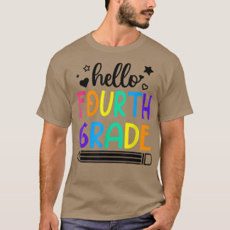 Camiseta Hello 4th Grade Back to School Outfits for Girls B