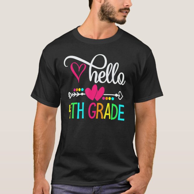 Camiseta Hello 4th Grade Back To School Teacher Student (Anverso)