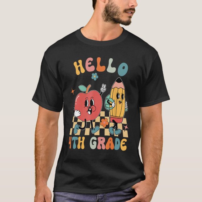 Camiseta Hello 4th Grade Back To School Teacher Students Ki (Anverso)