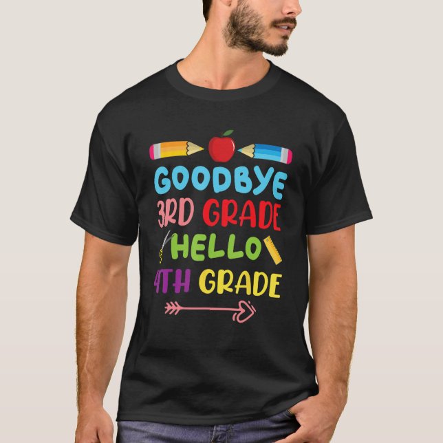 Camiseta Hello 4th Grade Teacher Student Back To School Gra (Anverso)