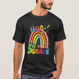 Camiseta Hello 5th Fifth Grade Team Back To School Rainbow