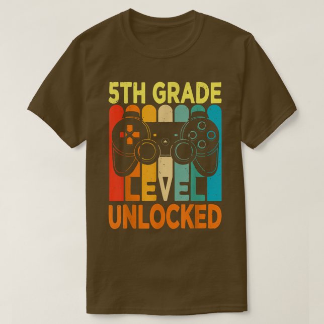 Camiseta Hello 5th Grade Level Unlocked Video Game Back to  (Diseño del anverso)