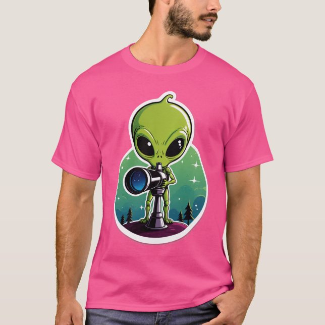 Camiseta Hello...? Anyone There? – Alien Searching Sticker (Anverso)