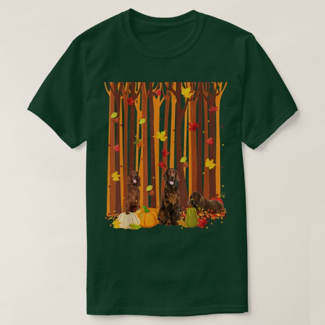 Camiseta Hello Autumn Irish Setters Maple Leaf Fall Pumpkin (Diseño del anverso)