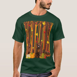 Camiseta Hello Autumn Irish Setters Maple Leaf Fall Pumpkin