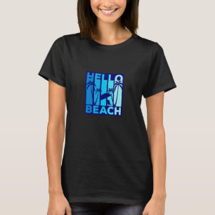 Camiseta Hello Beach Summer Vacation Beach Chair Vintage