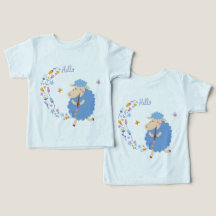 Camiseta Hello Blue Sheep Kids