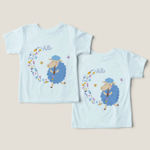 Camiseta Hello Blue Sheep Kids