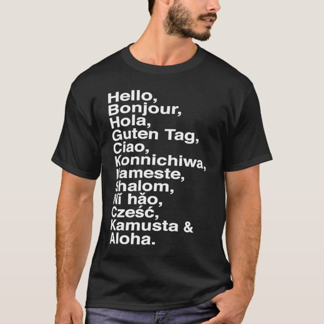 Camiseta Hello, Bonjour, Hola, Ciao, Aloha  for Language 's (Anverso)