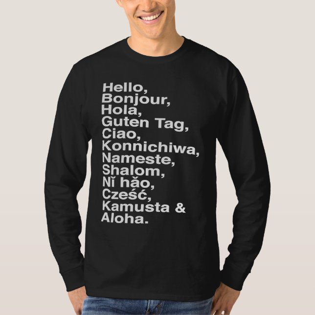 Camiseta Hello, Bonjour, Hola, Ciao, Aloha  for Language 's (Anverso)