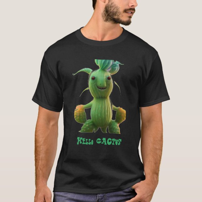 Camiseta Hello Cactus Funny T-Shirt (Anverso)
