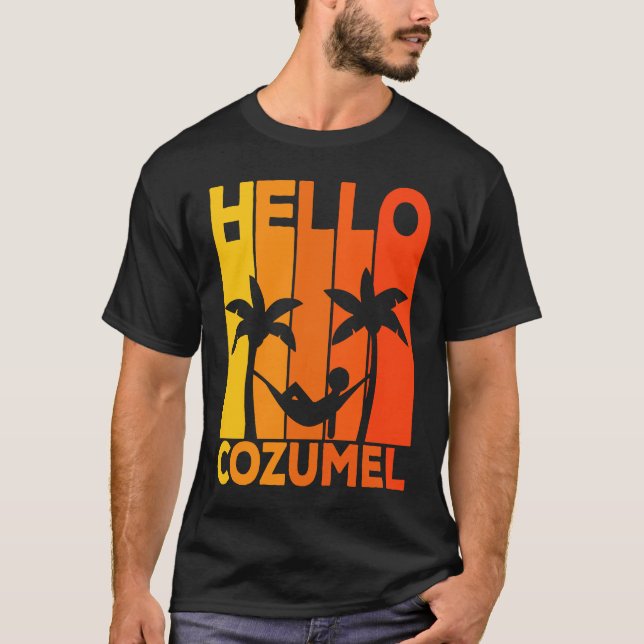 Camiseta Hello Cozumel Island Vacation Sunset (Anverso)