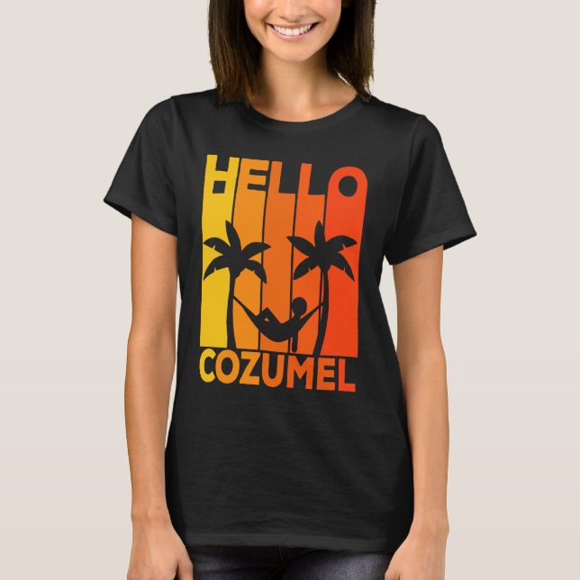 Camiseta Hello Cozumel Island Vacation Sunset (Anverso)