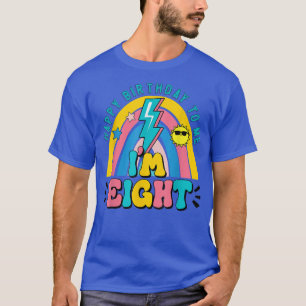 Camiseta Hello Eight Rainbow I Am 8 Year Old Happy Birthday