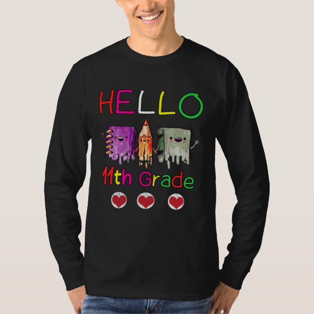 Camiseta Hello Eleventh Grade Girls Boys Teacher 11th Grade (Anverso)
