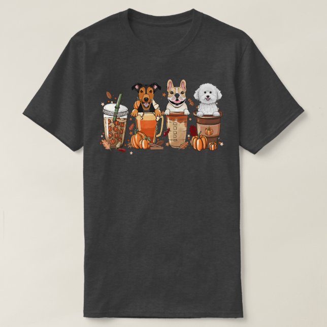 Camiseta Hello Fall Coffee Dog Pumpkin SeasonHello Autumn  (Diseño del anverso)