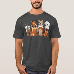 Camiseta Hello Fall Coffee Dog Pumpkin SeasonHello Autumn 