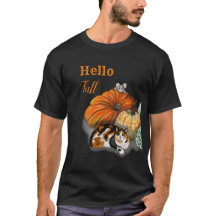 Camiseta Hello Fall con Gato y Ratón caprichosos