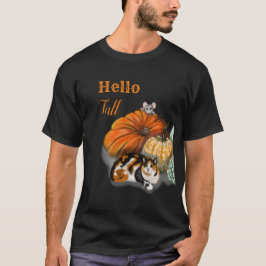 Camiseta Hello Fall con Gato y Ratón caprichosos