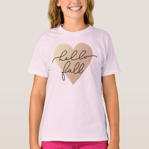 Camiseta Hello Fall Love Heart
