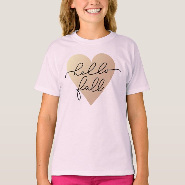 Camiseta Hello Fall Love Heart (Anverso)