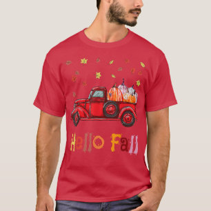 Camiseta Hello Fall Truck Tee Happy Thanksgiving Day Novemb