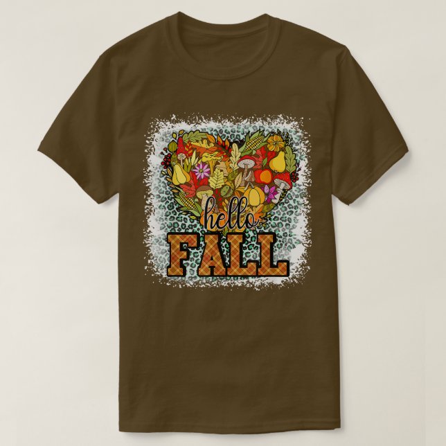 Camiseta Hello Fall Yall Pumpkin Heart Otoño Thankding (Diseño del anverso)