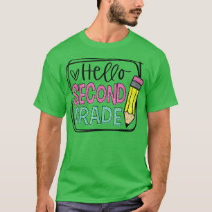 Camiseta Hello First Grade 2nd Day Pencil; Happy First Day 