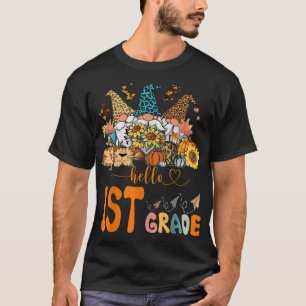 Camiseta Hello First Grade Beginning Autumn Fall Teacher Pa