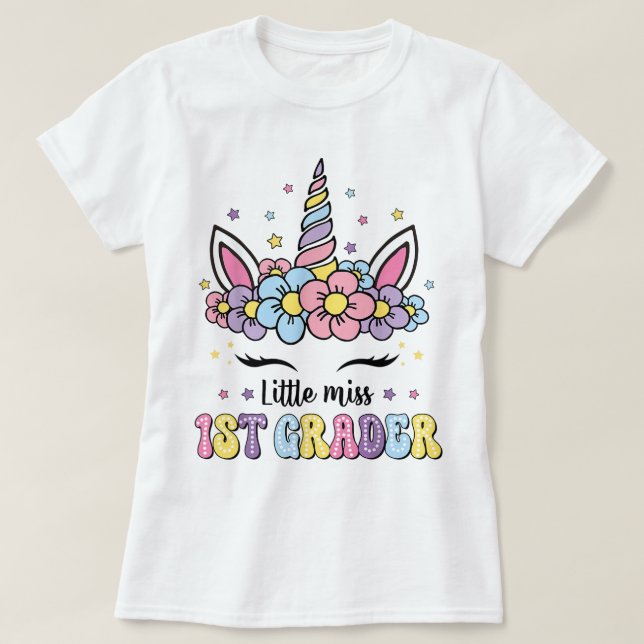 Camiseta Hello First Grade Teacher Coquette Pencil Bow (Diseño del anverso)