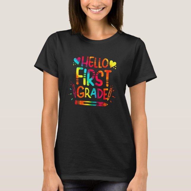 Camiseta Hello First Grade Team 1st Grade Back To School Te (Anverso)