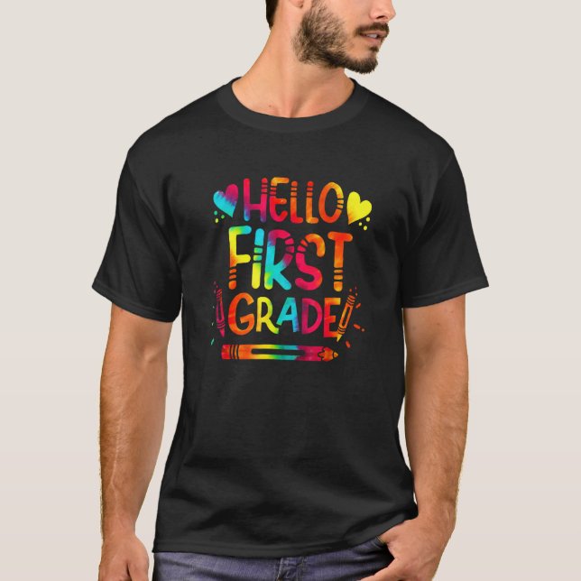 Camiseta Hello First Grade Team 1st Grade Back To School Te (Anverso)