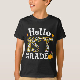 Camiseta Hello First Grado Leopard print 1º Grado Volver a