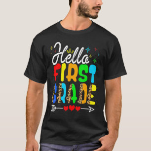 Camiseta Hello First Grado Leopard Print 1º Grado Volver a