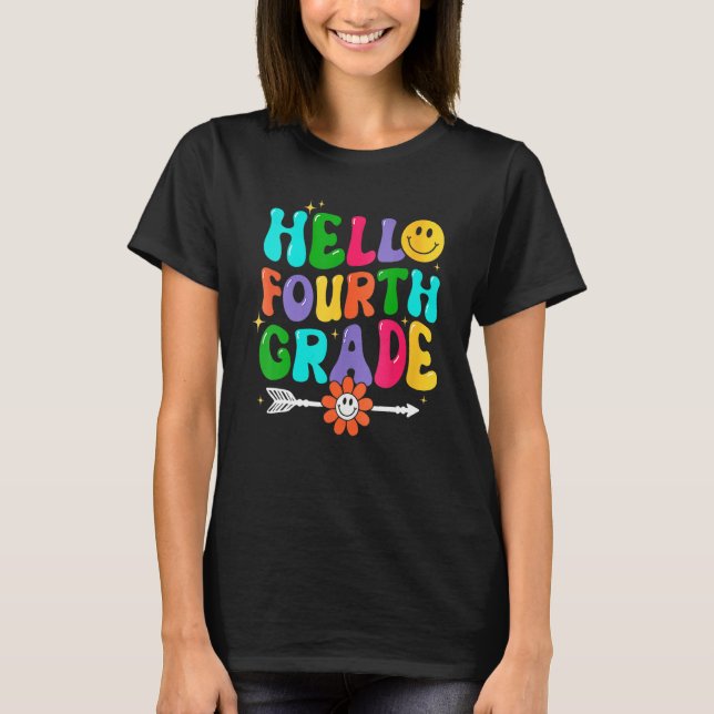 Camiseta Hello Fourth Grade Back To School First Day Of Sch (Anverso)