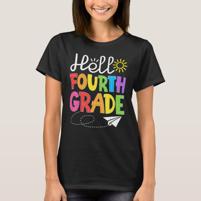 Camiseta Hello Fourth Grade Fun 4Th Grade Back to School    (Anverso)