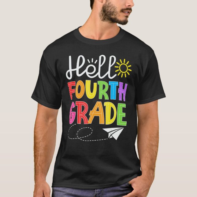 Camiseta Hello Fourth Grade Fun 4Th Grade Back to School    (Anverso)