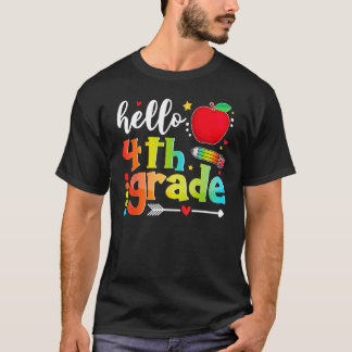 Camiseta Hello Fourth Grade Squad Back To School 4th Grader