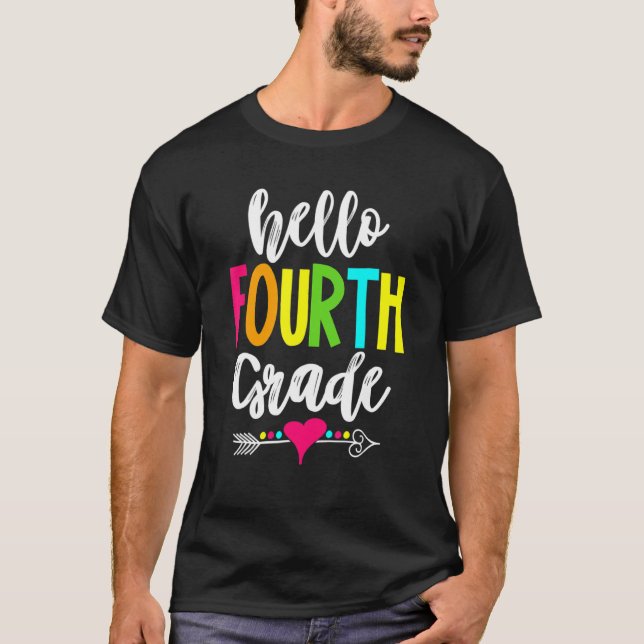 Camiseta Hello Fourth Grade Teachers Kids Happy First Day O (Anverso)