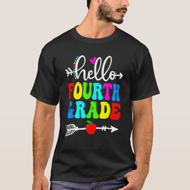 Camiseta Hello Fourth Grade Team 4th Grade Back To School T (Anverso)
