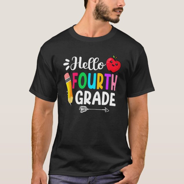 Camiseta Hello Fourth Grade Team 4th Grade Back To School T (Anverso)