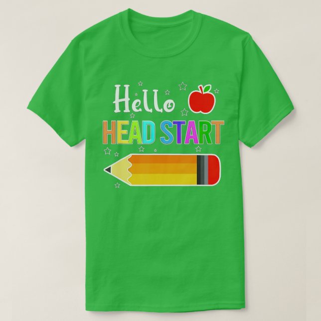 Camiseta Hello Head Start Squad Back To School Pencil Kids  (Diseño del anverso)