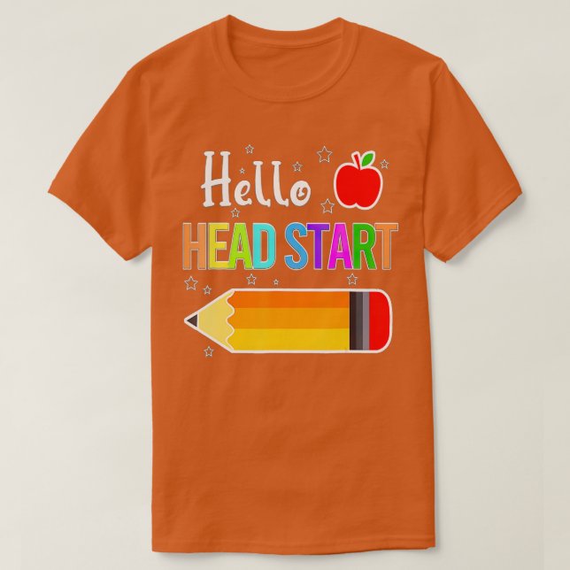 Camiseta Hello Head Start Squad Back To School Pencil Kids  (Diseño del anverso)