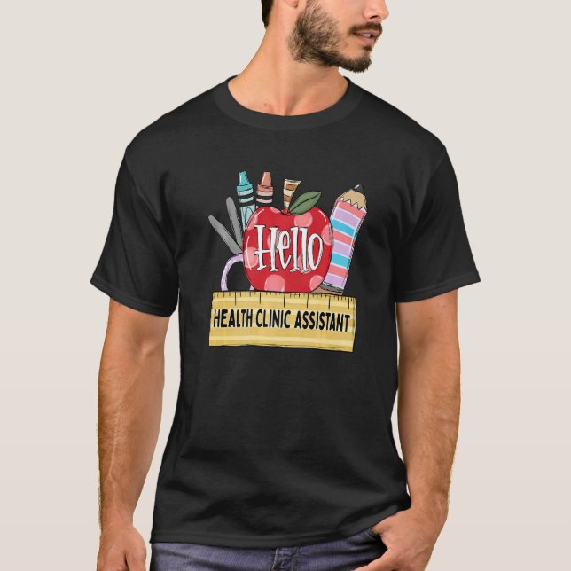 Camiseta Hello Health Clinical Assistan Apple Teacher (Anverso)