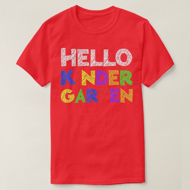 Camiseta Hello Kindergarten  Back To School  (Diseño del anverso)