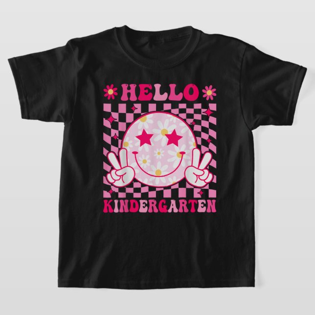 Camiseta Hello Kindergarten - Back To School Groovy (Distribución)
