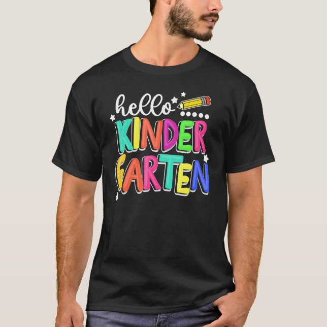 Camiseta Hello Kindergarten  Back To School Teacher Student (Anverso)