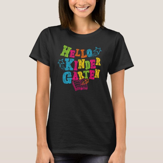Camiseta Hello Kindergarten Back To School Vibes Hello Kind (Anverso)