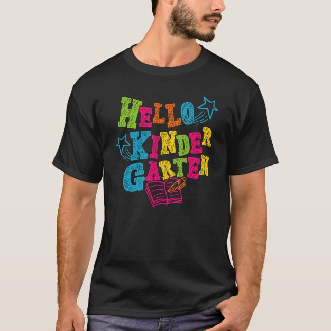 Camiseta Hello Kindergarten Back To School Vibes Hello Kind (Anverso)