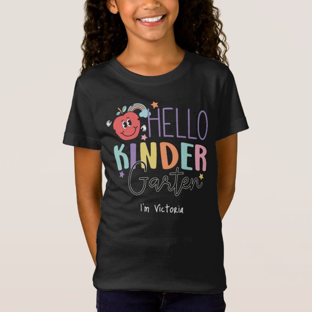 Camiseta Hello Kindergarten Colorful Elemental School v2 (Anverso)